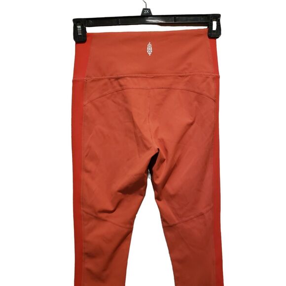 Free People Movement Hearts Aflutter Leggings Size S Orange Hi Rise $78 - Picture 5 of 9